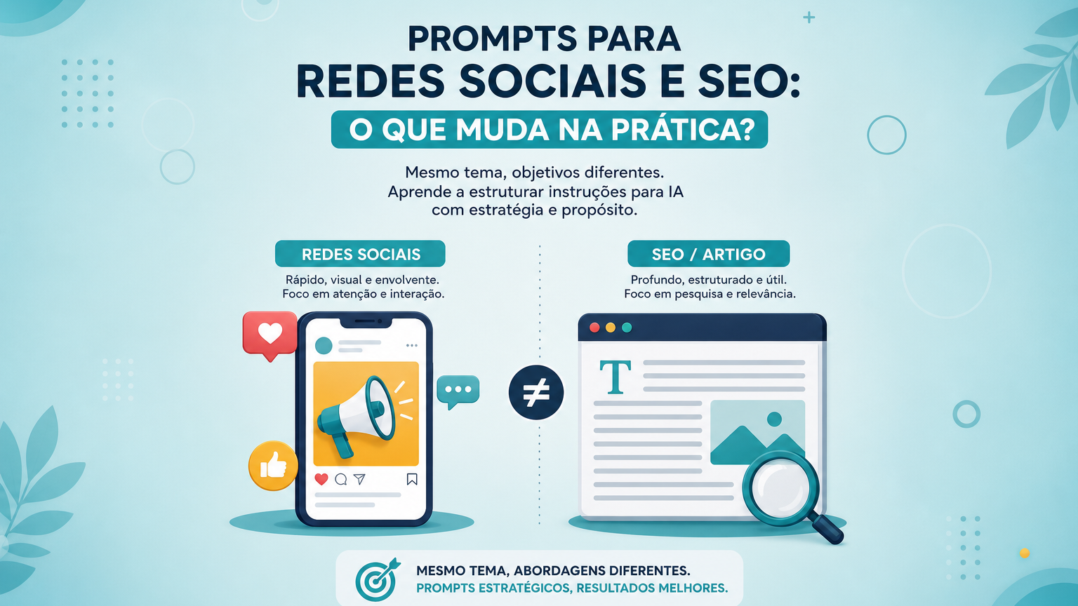 Prompts para redes sociais e SEO: o que muda na prática?