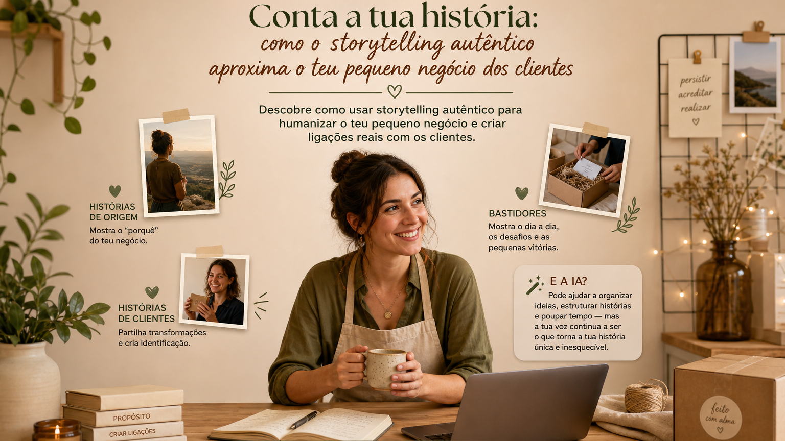 Conta a tua história: como o storytelling autêntico aproxima o teu pequeno negócio dos clientes (sem IA genérica)